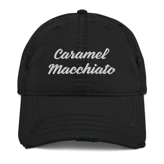 Caramel Macchiato Embroidered Distressed Dad Hat
