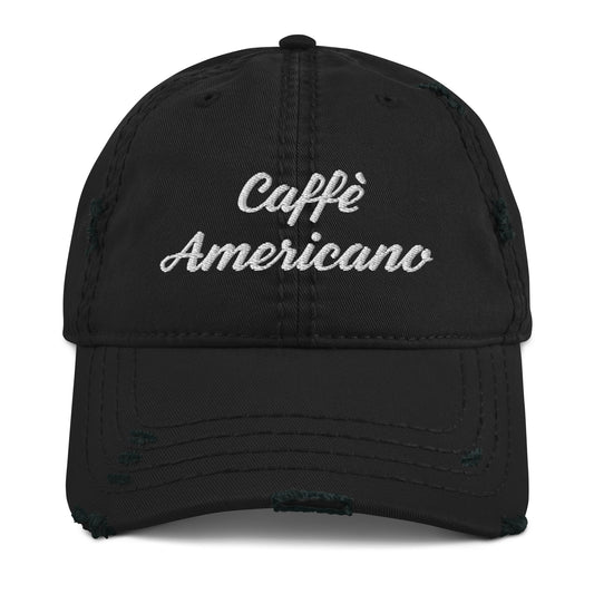 Caffè Americano Embroidered Distressed Dad Hat