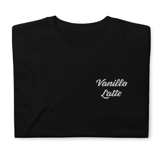 Vanilla Latte Embroidered Short-Sleeve Unisex T-Shirt